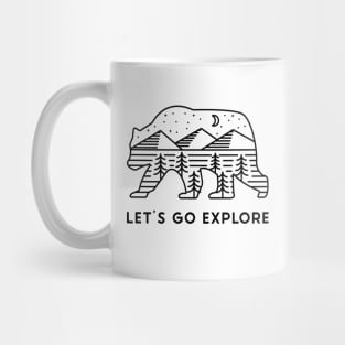Let's go Explore Bear Hiking Camping Mug